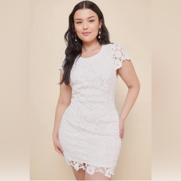 Lulus Romance Language White Backless Lace Dress Open Back Size XL - Picture 1 of 11